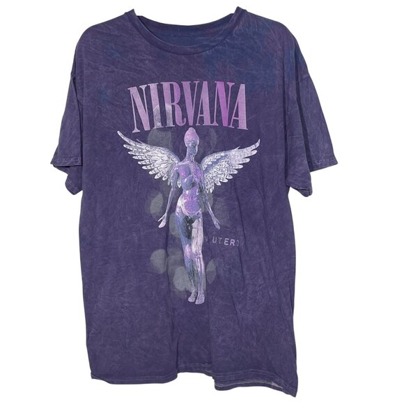 Nirvana In Utero Graphic T-Shirt Purple Sz 1X Cotton - Picture 1 of 4